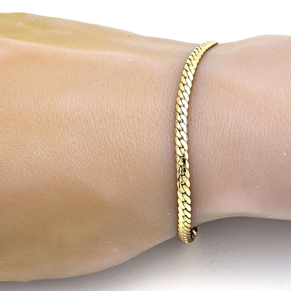 Gold Tone Basic Bracelet, Polished, Golden Finish