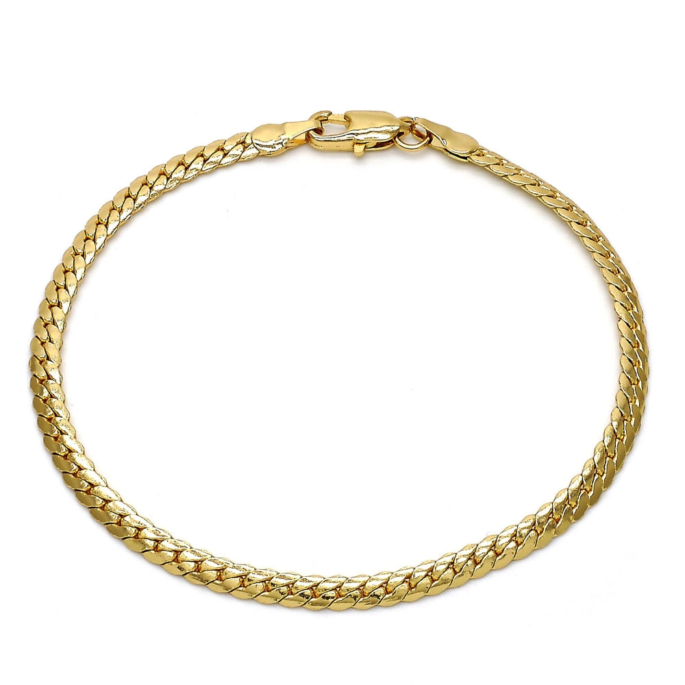 Gold Tone Basic Bracelet, Polished, Golden Finish