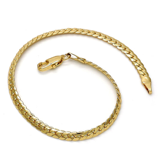 Gold Tone Basic Bracelet, Polished, Golden Finish