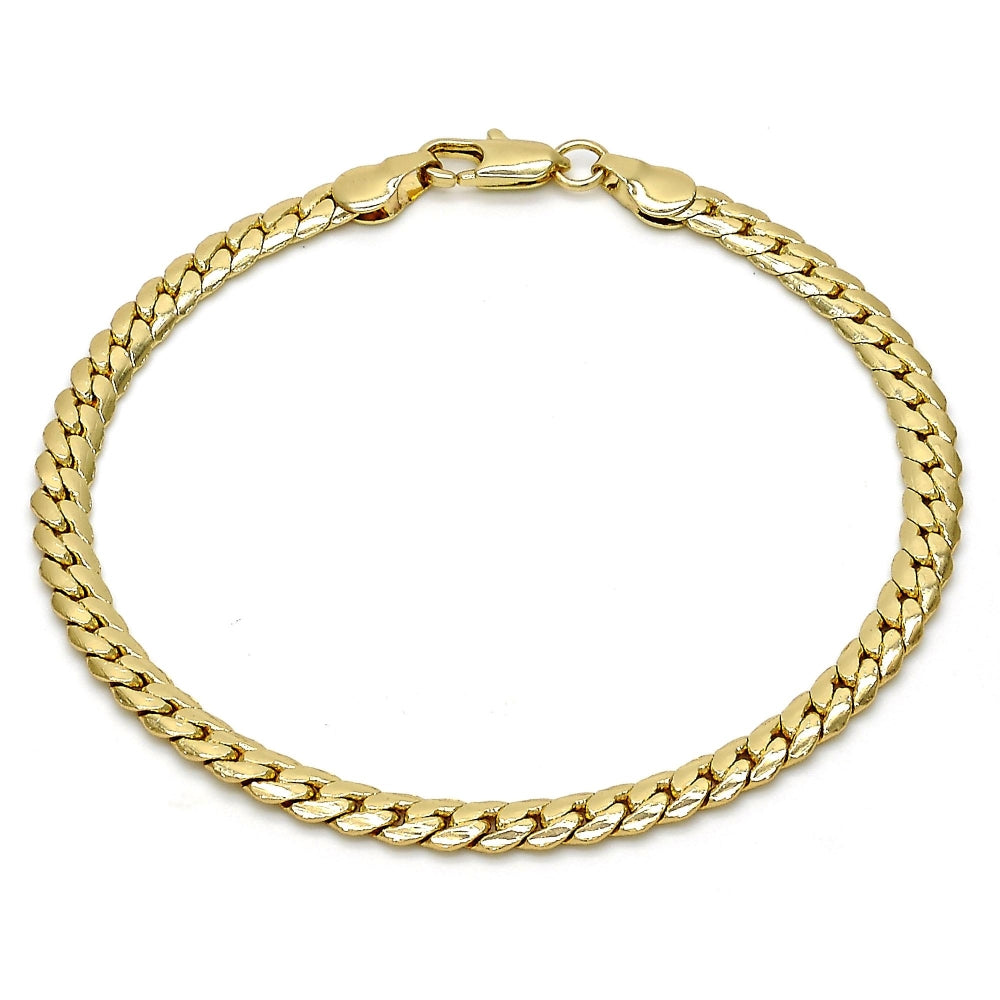 Gold Tone Basic Bracelet, Polished, Golden Finish