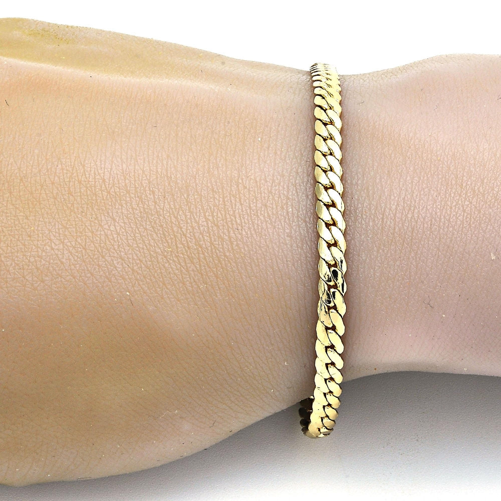 Gold Tone Basic Bracelet, Polished, Golden Finish