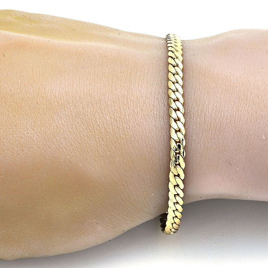 Gold Tone Basic Bracelet, Polished, Golden Finish