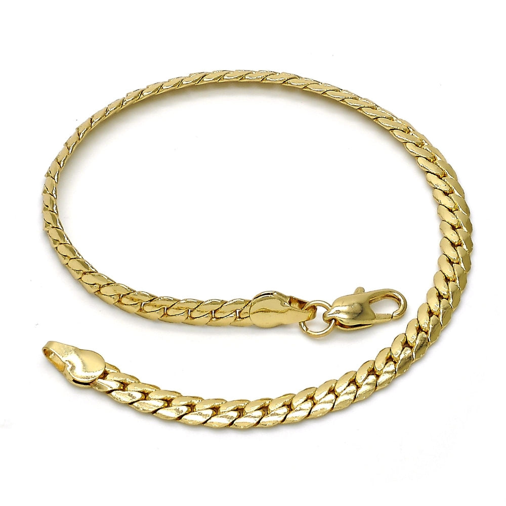 Gold Tone Basic Bracelet, Polished, Golden Finish
