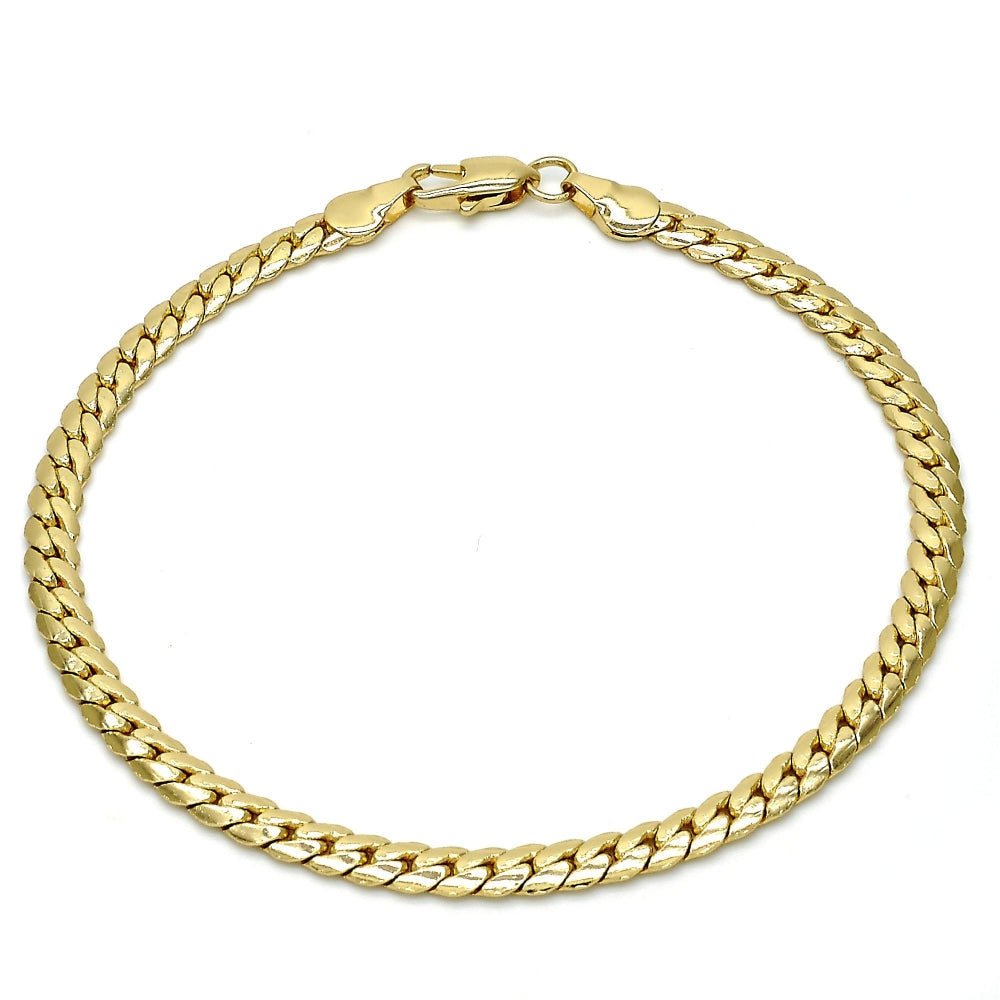 Gold Tone Basic Bracelet, Polished, Golden Finish