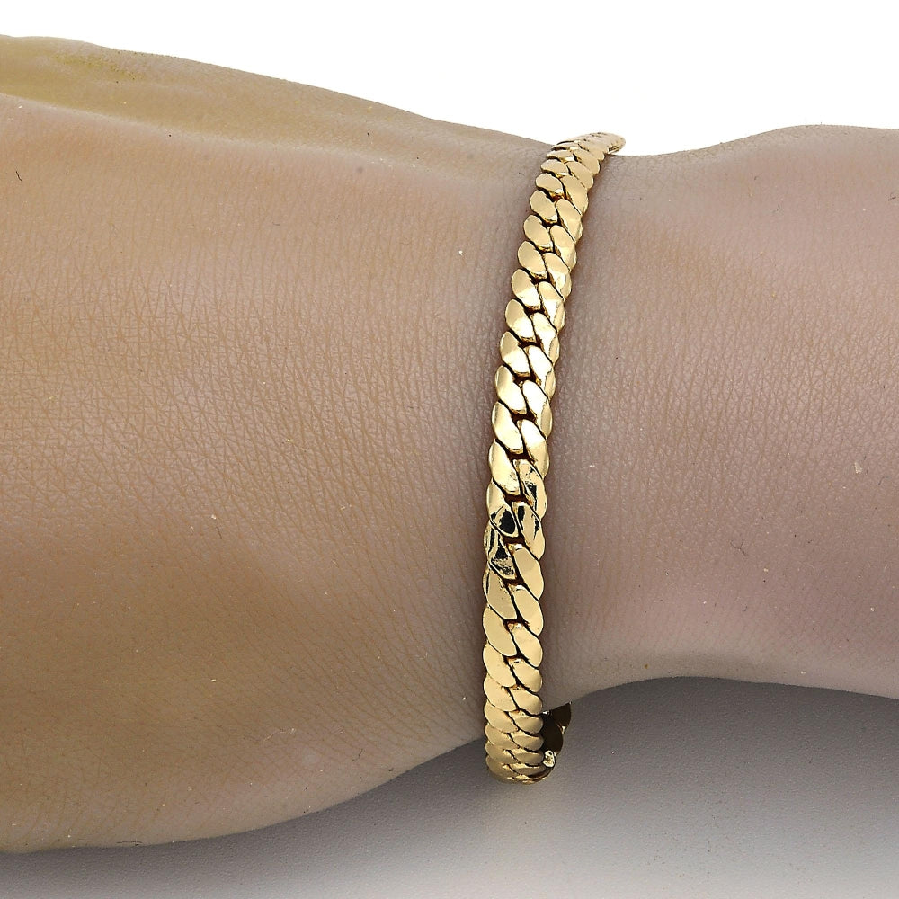 Gold Tone Basic Bracelet, Polished, Golden Finish