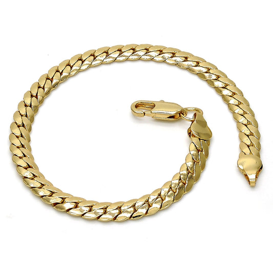 Gold Tone Basic Bracelet, Polished, Golden Finish