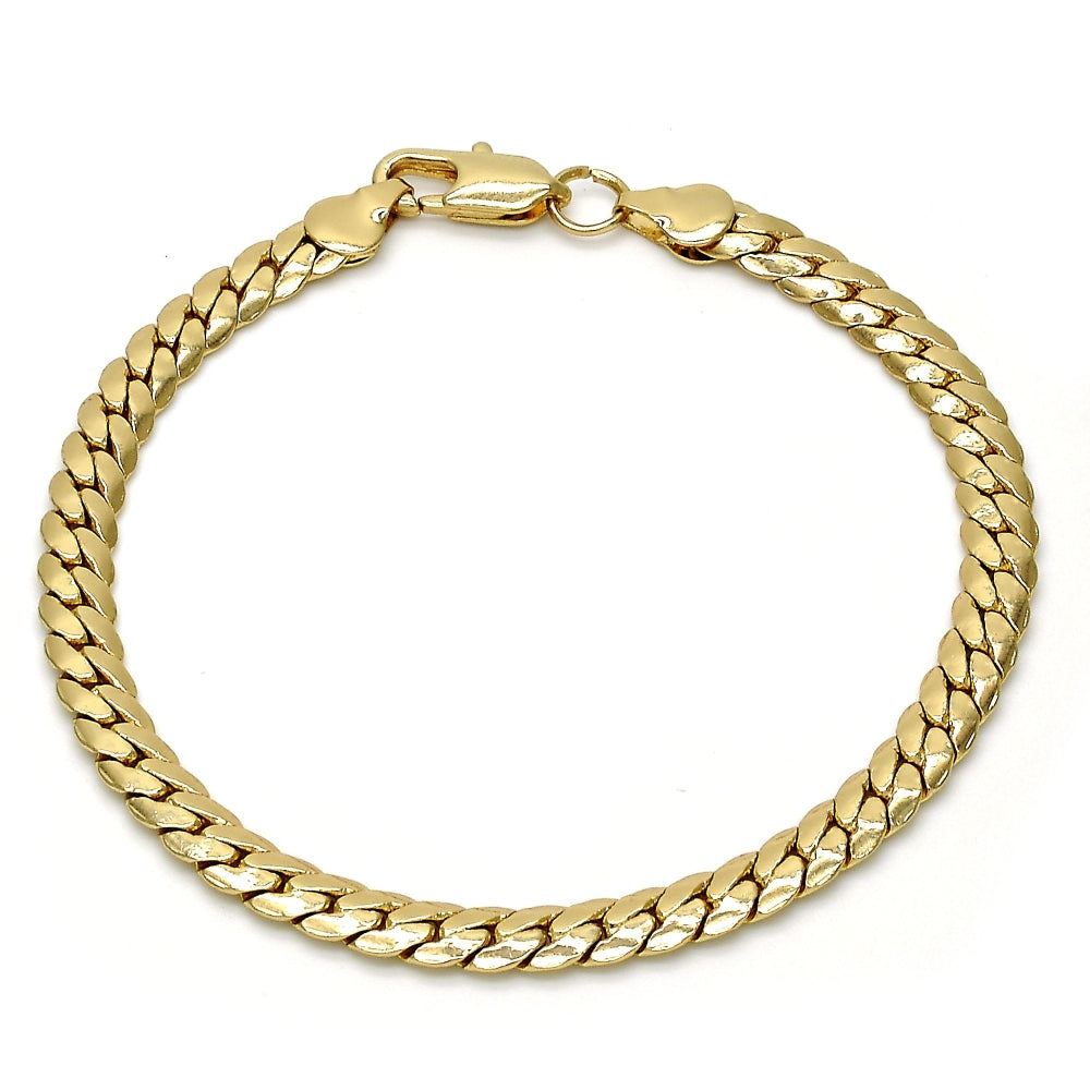 Gold Tone Basic Bracelet, Polished, Golden Finish