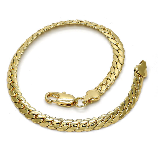 Gold Tone Basic Bracelet, Polished, Golden Finish