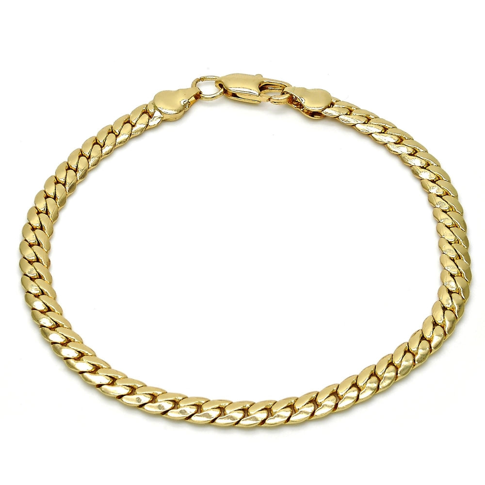 Gold Tone Basic Bracelet, Polished, Golden Finish