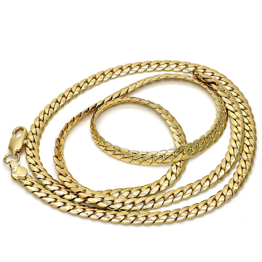 Gold Tone Basic Necklace, Polished, Golden Finish