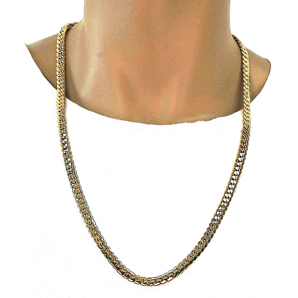 Gold Tone Basic Necklace, Polished, Golden Finish