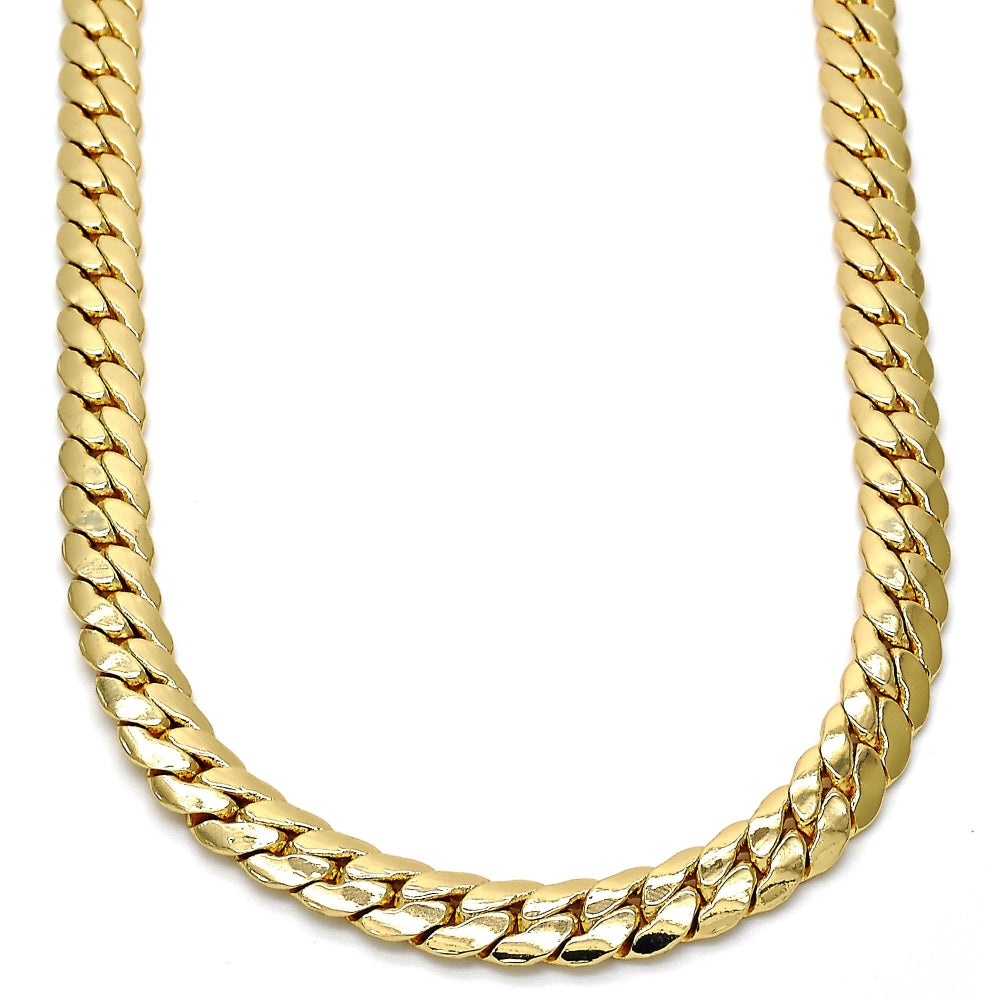 Gold Tone Basic Necklace, Polished, Golden Finish