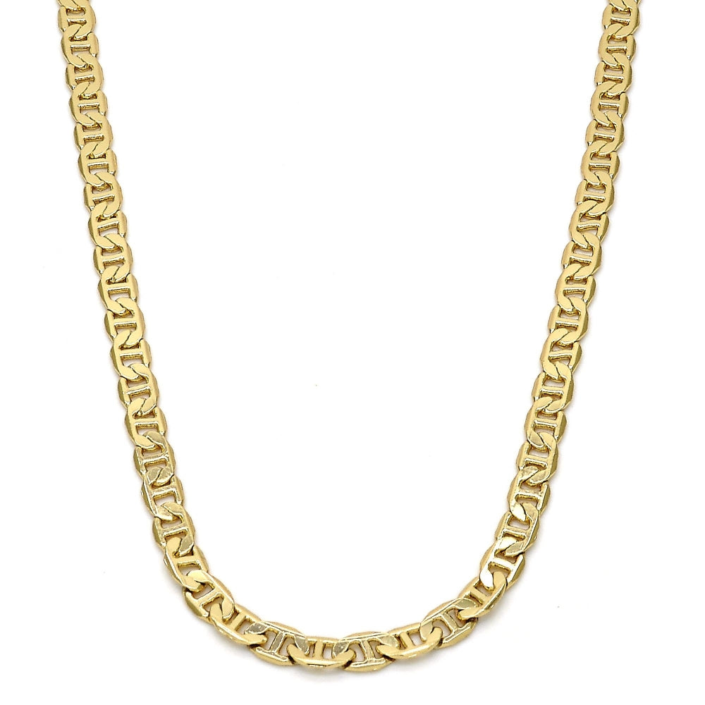 Gold Tone Basic Necklace, Mariner Design, Polished, Golden Finish