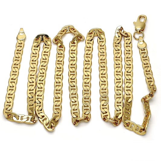 Gold Tone Basic Necklace, Mariner Design, Polished, Golden Finish