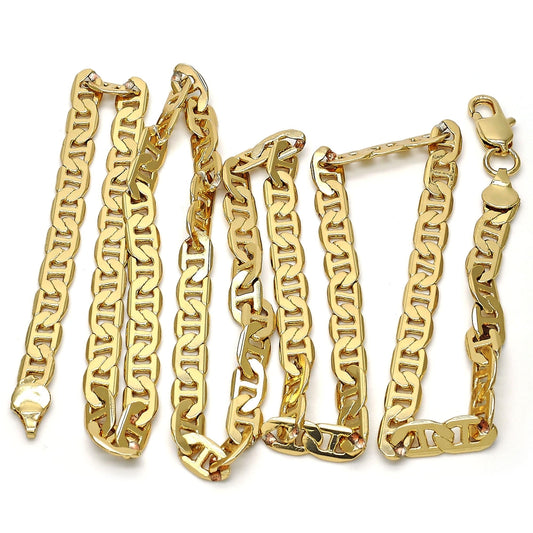 Gold Tone Basic Necklace, Mariner Design, Polished, Golden Finish