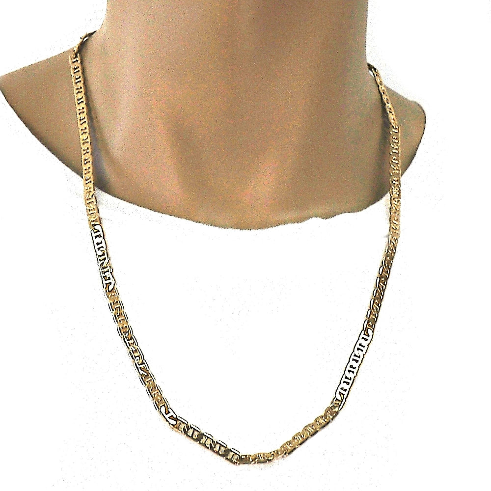 Gold Tone Basic Necklace, Mariner Design, Polished, Golden Finish