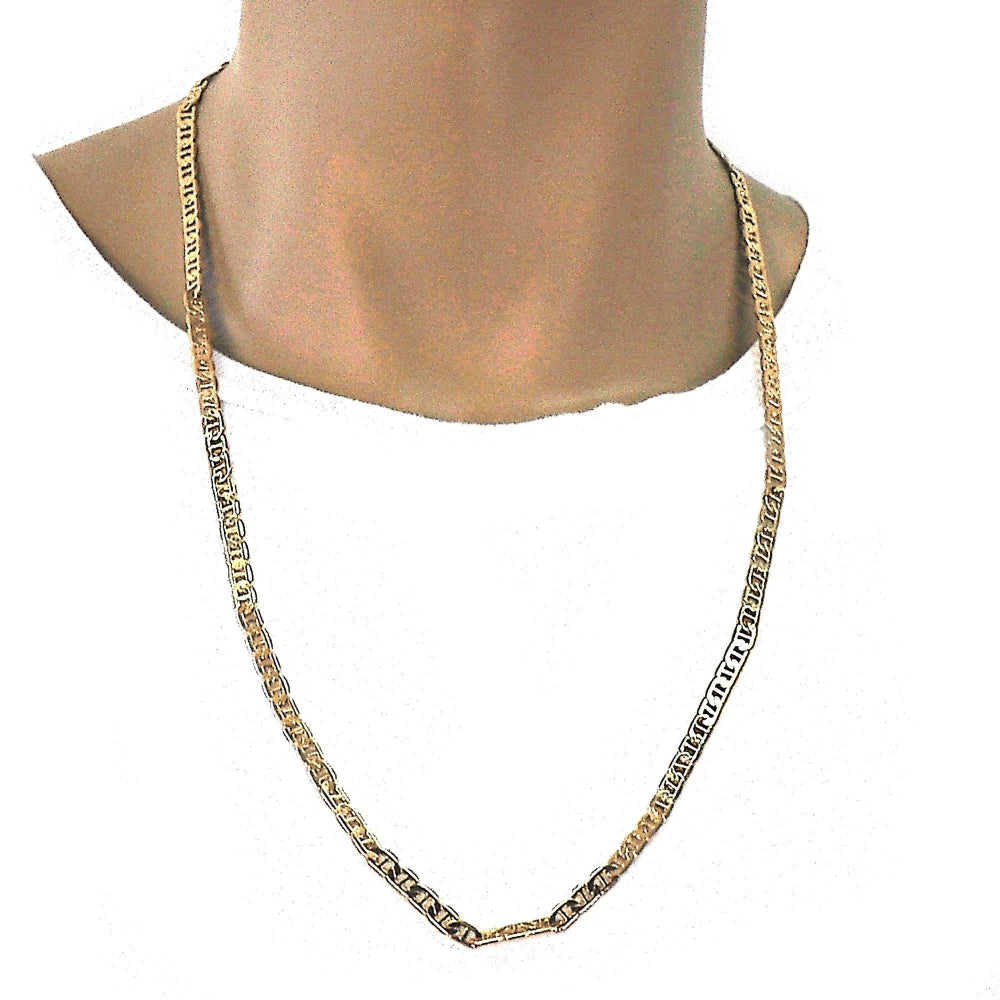 Gold Tone Basic Necklace, Mariner Design, Polished, Golden Finish