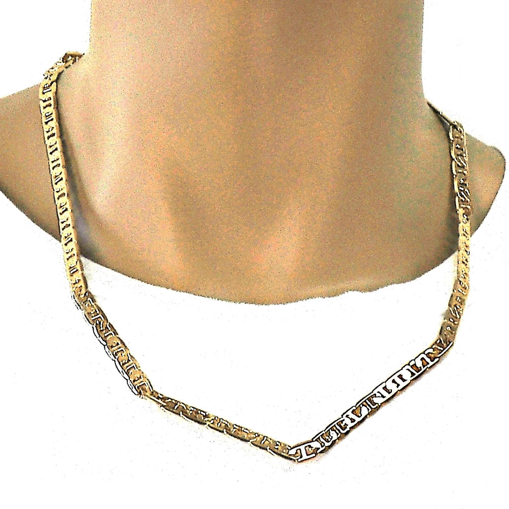 Gold Tone Basic Necklace, Mariner Design, Polished, Golden Finish