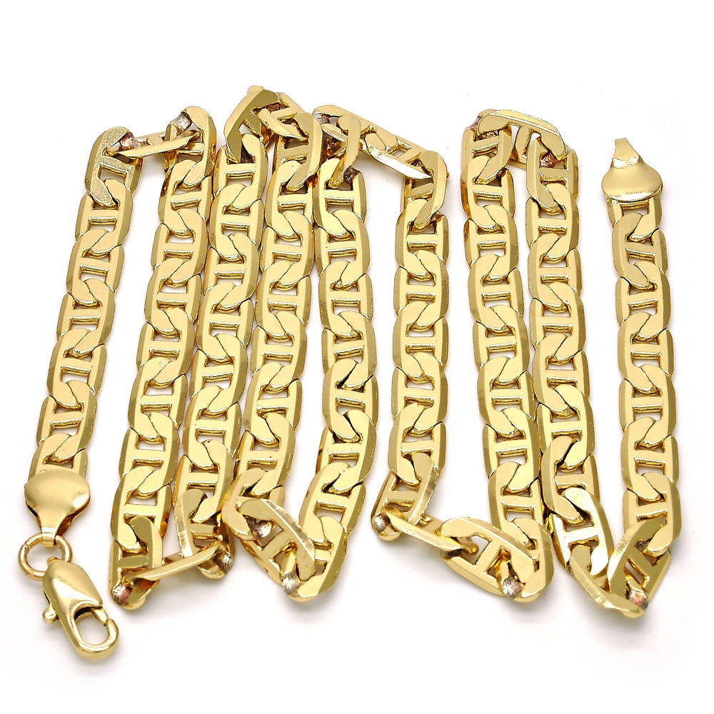 Gold Tone Basic Necklace, Mariner Design, Polished, Golden Finish
