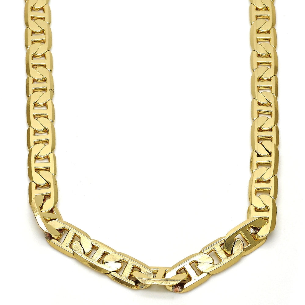 Gold Tone Basic Necklace, Mariner Design, Polished, Golden Finish