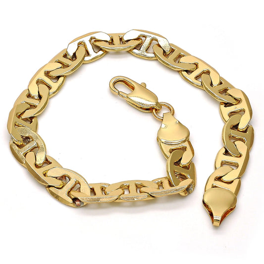 Gold Tone Basic Bracelet, Mariner Design, Polished, Golden Finish