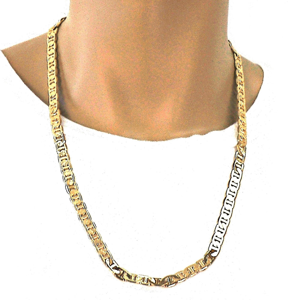 Gold Tone Basic Necklace, Mariner Design, Polished, Golden Finish