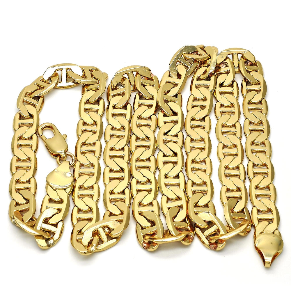 Gold Tone Basic Necklace, Mariner Design, Polished, Golden Finish