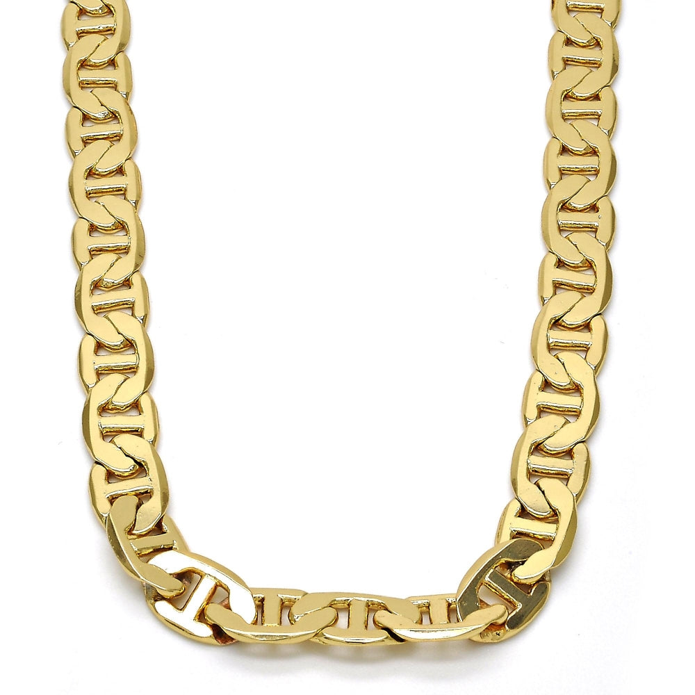 Gold Tone Basic Necklace, Mariner Design, Polished, Golden Finish