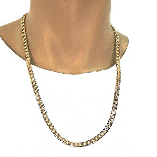 Gold Tone Basic Necklace, Curb Design, Polished, Golden Finish