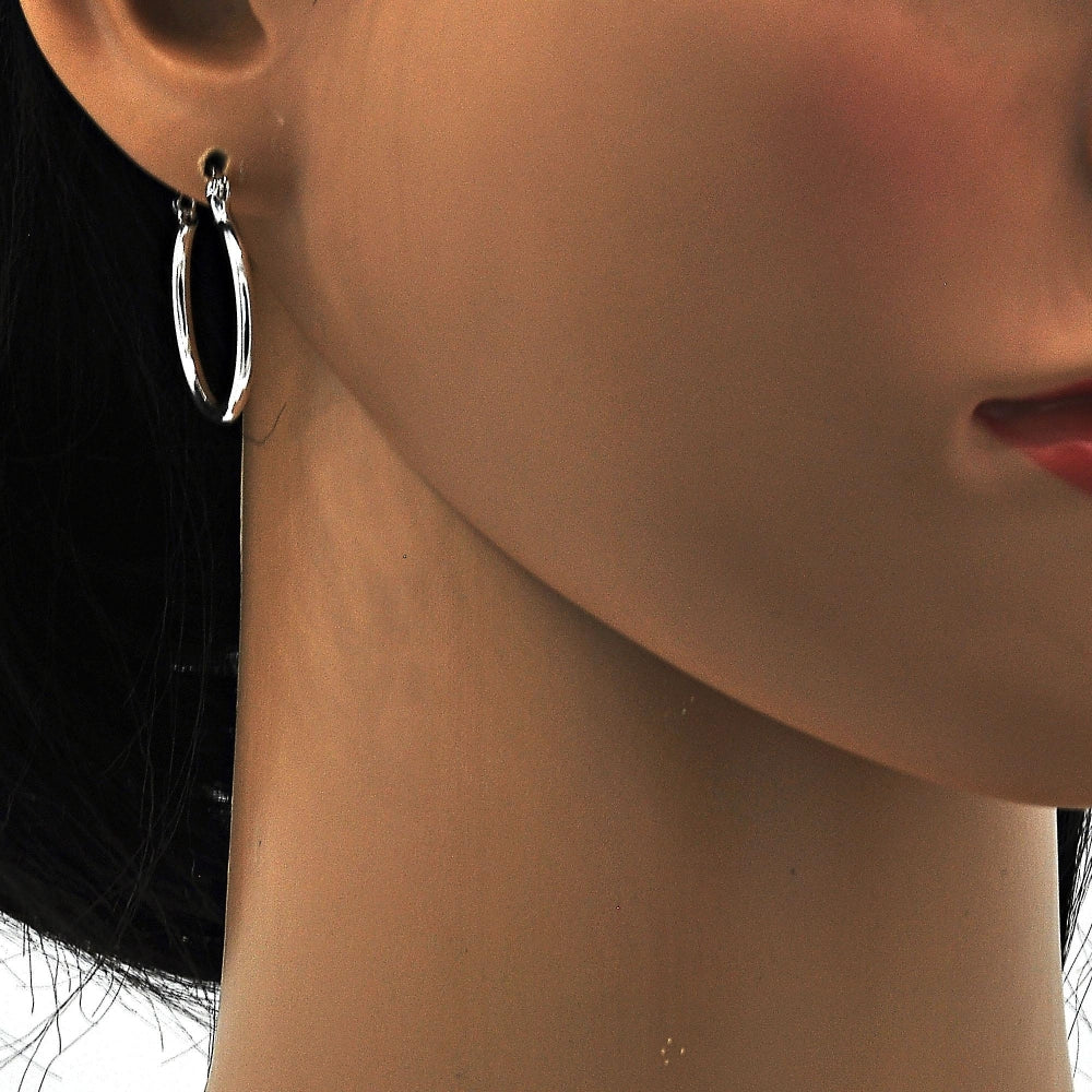 Rhodium Gold Filled Small Hoop, Polished, Rhodium Finish