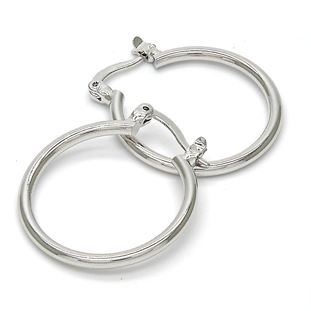 Rhodium Gold Filled Small Hoop, Polished, Rhodium Finish