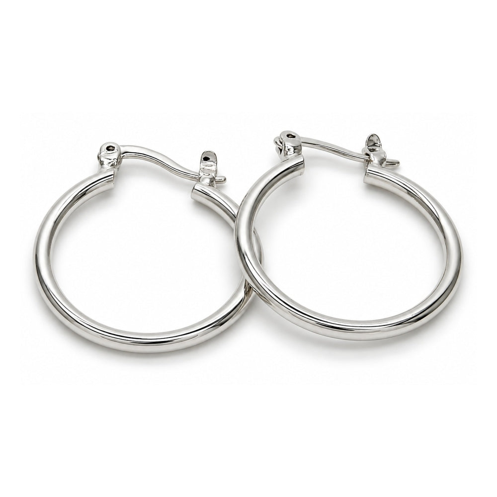 Rhodium Gold Filled Small Hoop, Polished, Rhodium Finish