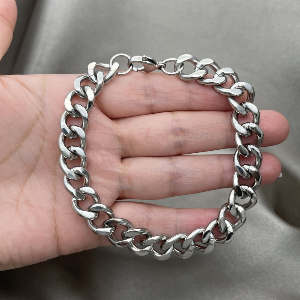 Stainless Steel Necklace and Bracelet, Twist Design, Polished, Steel Finish