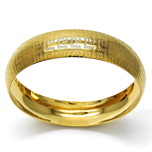 Oro Laminado Individual Bangle, Gold Filled Style Diamond Cutting Finish, Golden Finish