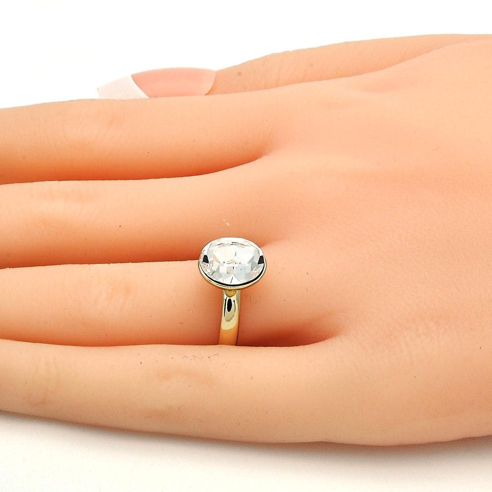Oro Laminado Multi Stone Ring, Gold Filled Style with Crystal Swarovski Crystals, Polished, Golden Finish