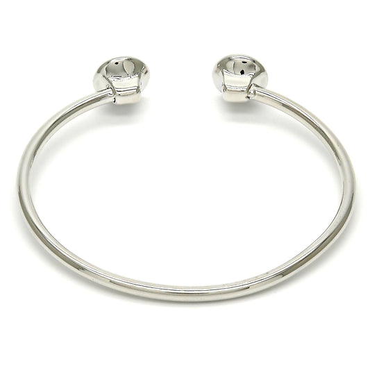 Rhodium Gold Filled Individual Bangle, with Rose Swarovski Crystals, Polished, Rhodium Finish