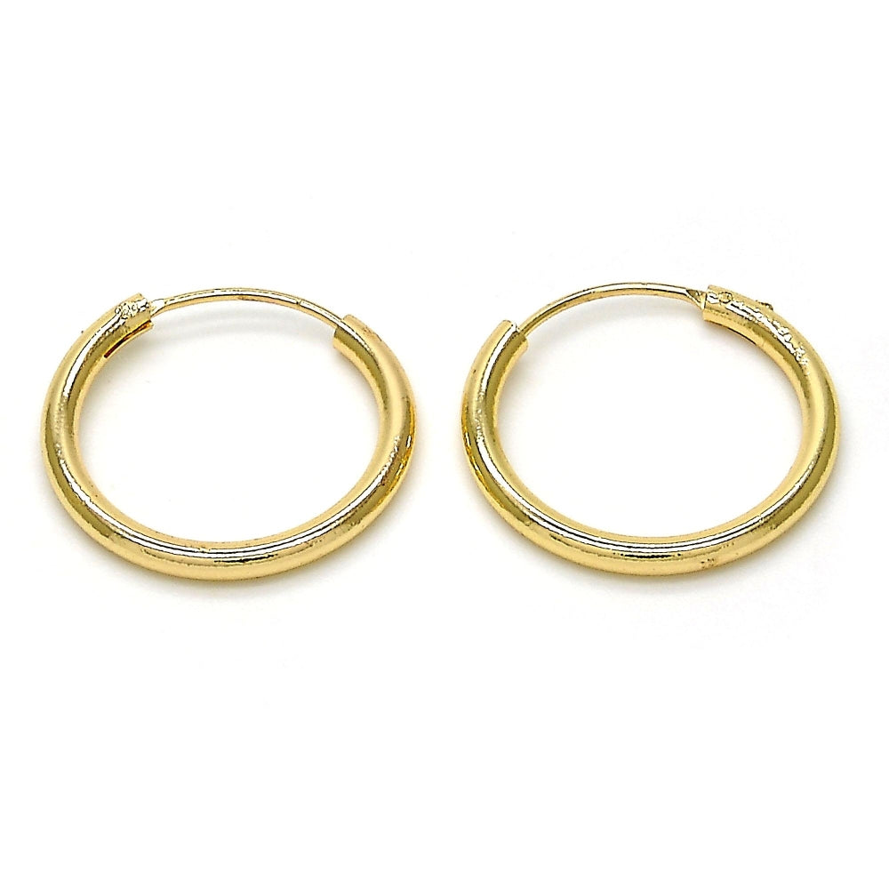 Oro Laminado Small Hoop, Gold Filled Style Polished, Golden Finish