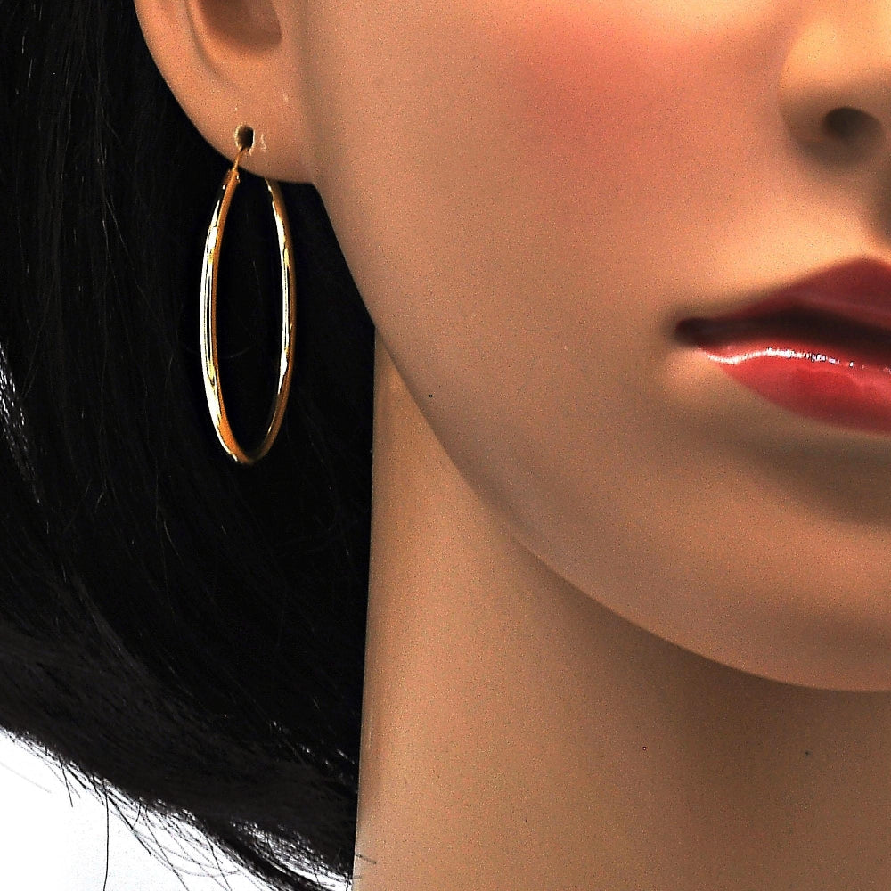 Oro Laminado Medium Hoop, Gold Filled Style Polished, Golden Finish