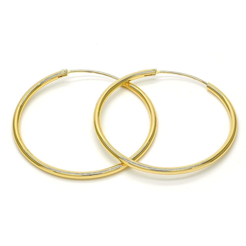 Oro Laminado Medium Hoop, Gold Filled Style Polished, Golden Finish