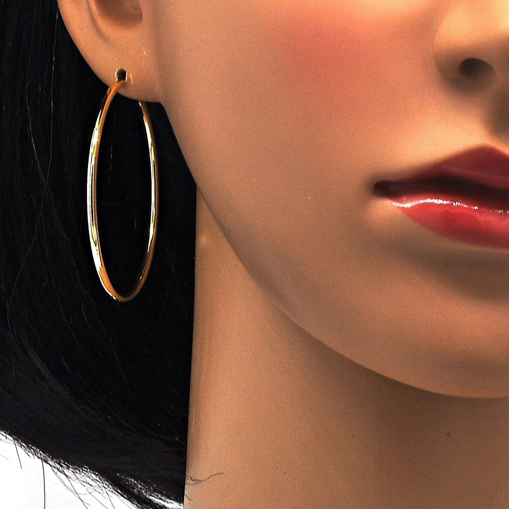 Oro Laminado Large Hoop, Gold Filled Style Polished, Golden Finish