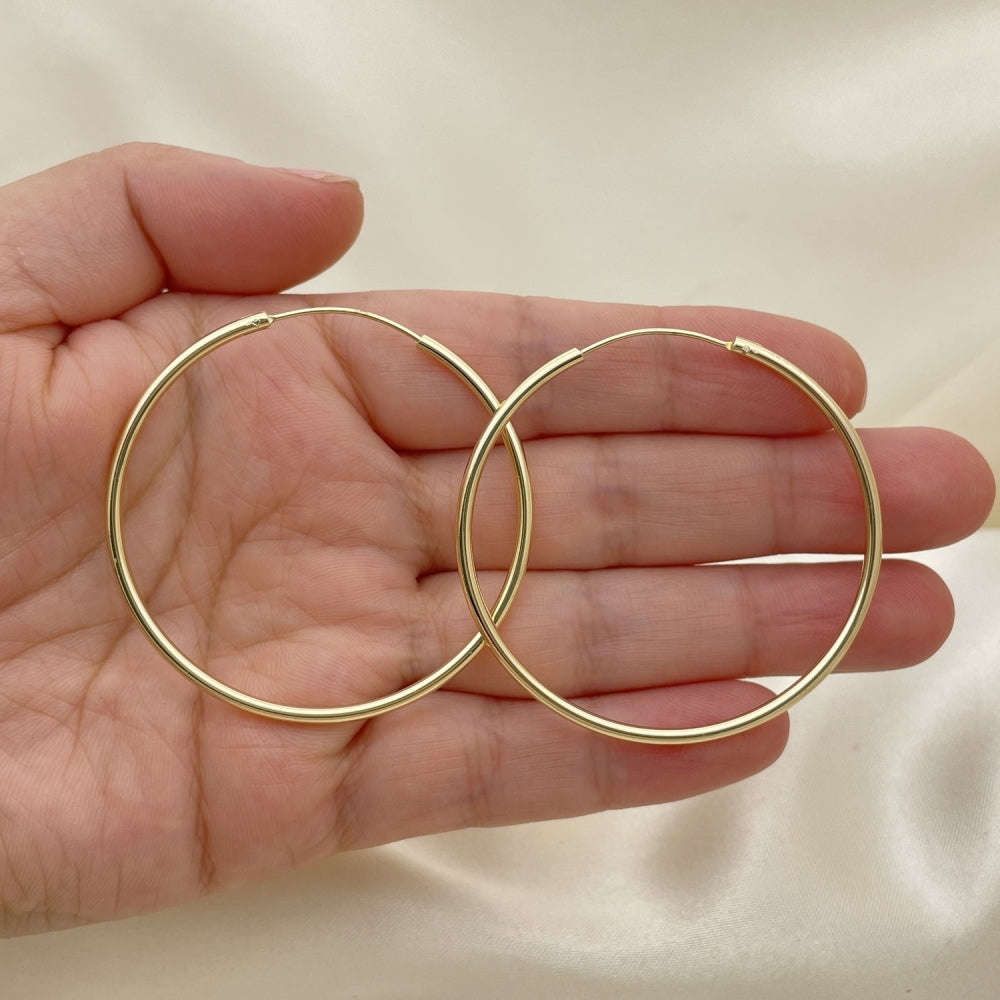 Oro Laminado Large Hoop, Gold Filled Style Polished, Golden Finish