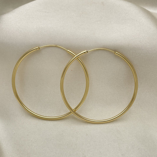 Oro Laminado Large Hoop, Gold Filled Style Polished, Golden Finish