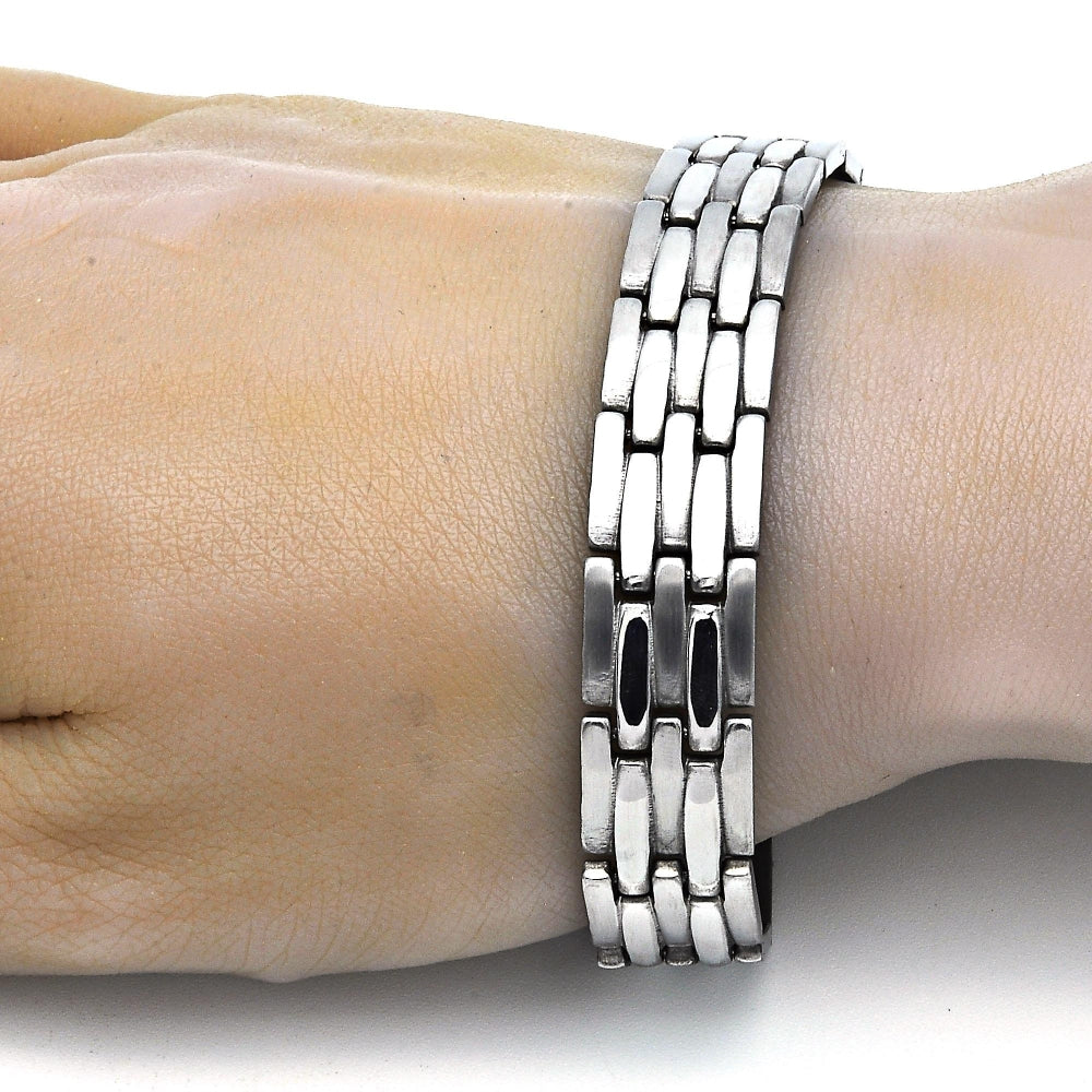 Stainless Steel Solid Bracelet, Polished, Steel Finish