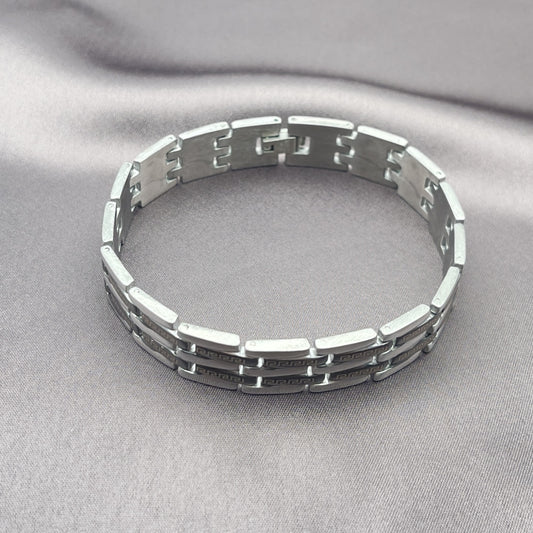 Stainless Steel Solid Bracelet, Polished, Steel Finish