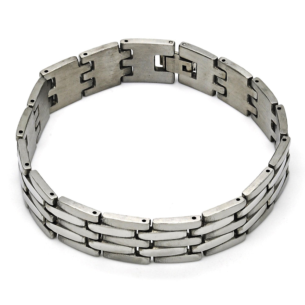 Stainless Steel Solid Bracelet, Polished, Steel Finish