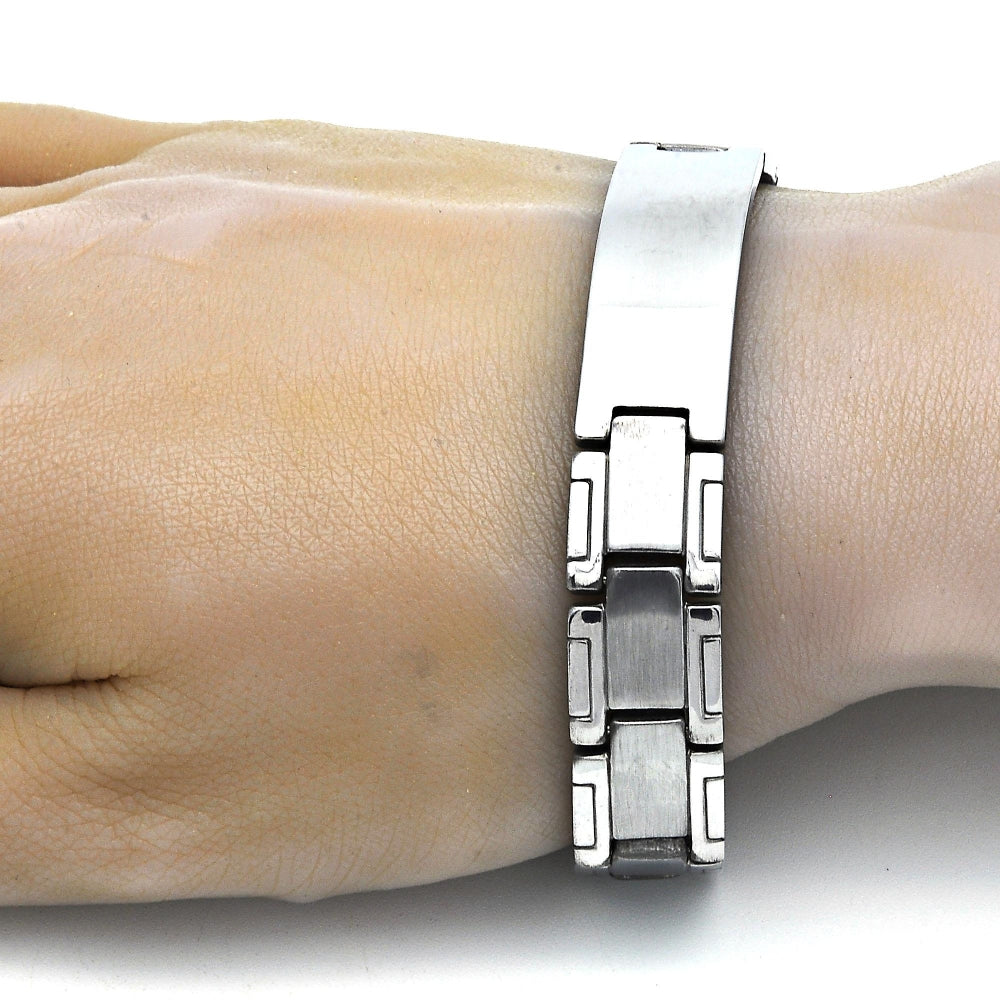 Stainless Steel Solid Bracelet, Polished, Steel Finish