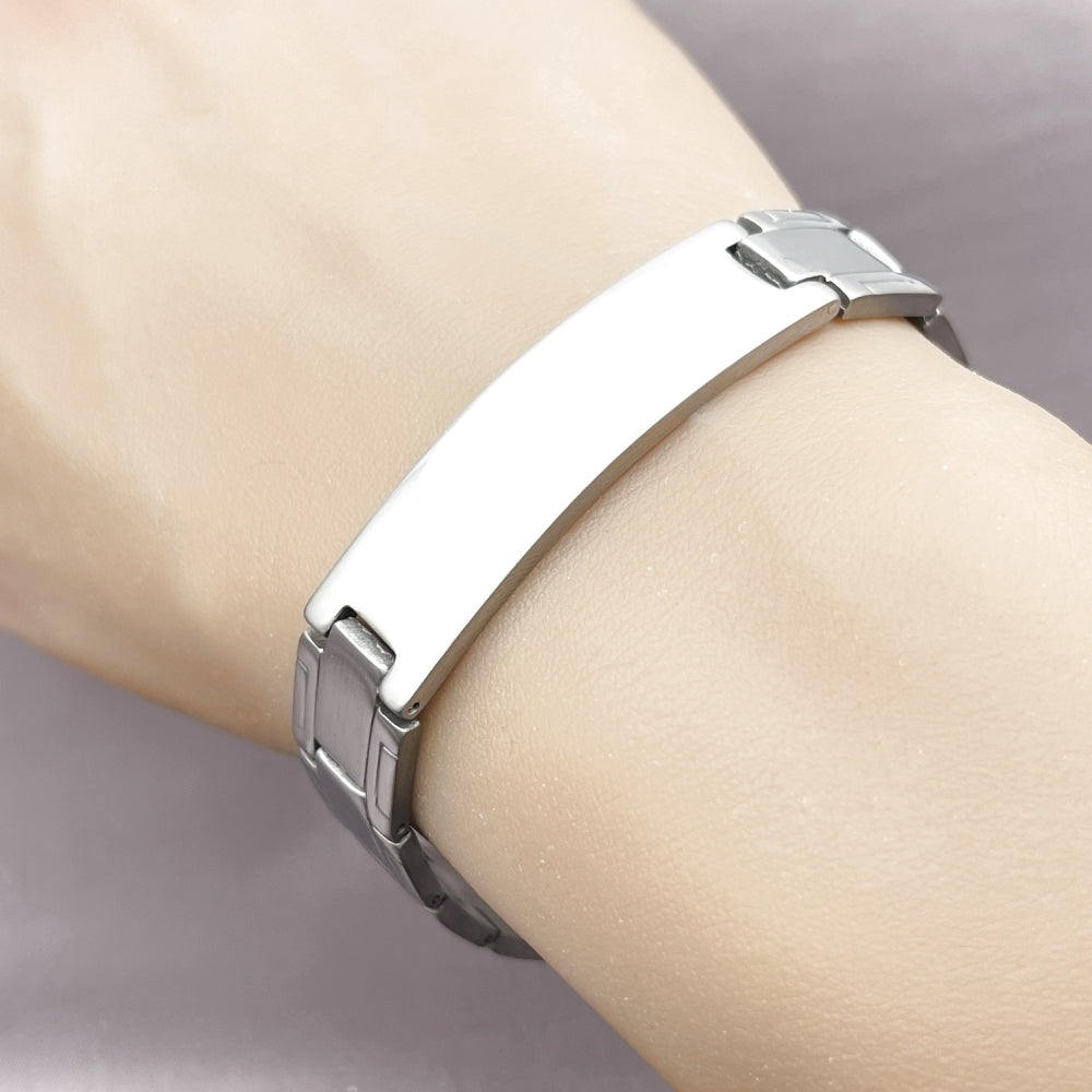 Stainless Steel Solid Bracelet, Polished, Steel Finish