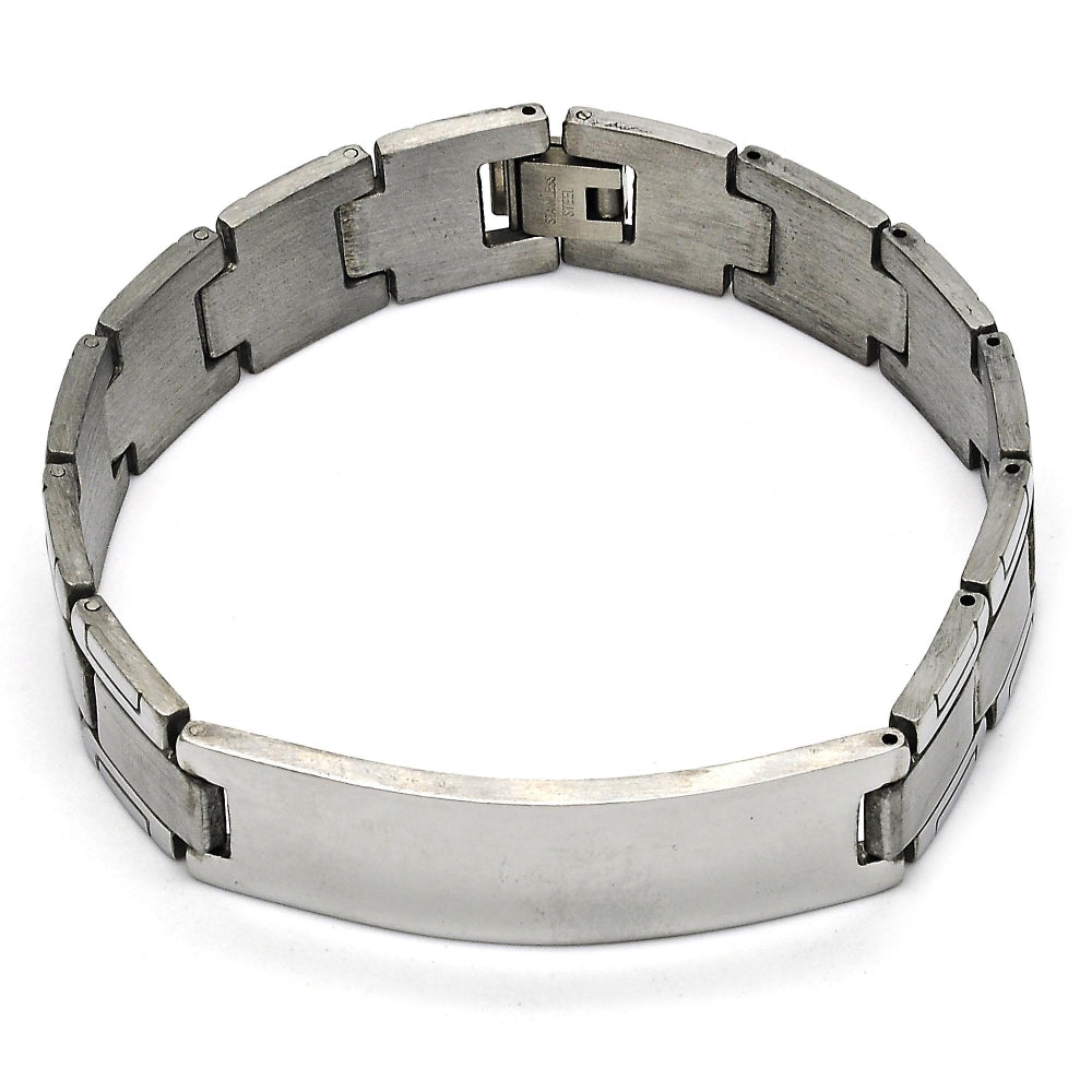 Stainless Steel Solid Bracelet, Polished, Steel Finish