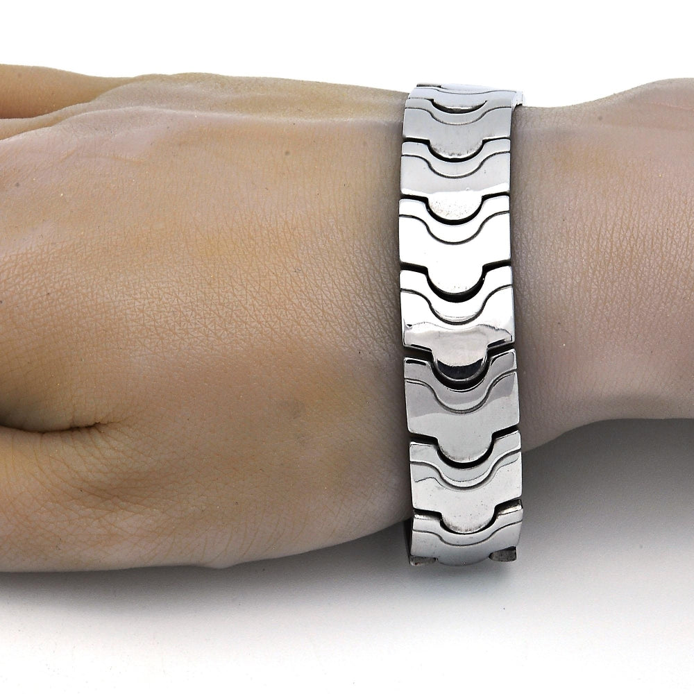 Stainless Steel Solid Bracelet, Polished, Steel Finish