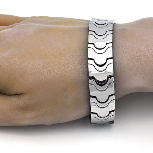 Stainless Steel Solid Bracelet, Polished, Steel Finish